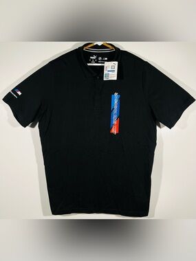 PUMA BMW M Motorsport Men XL Polo Shirt Black Graphic Racing Golf NWT 531192 01